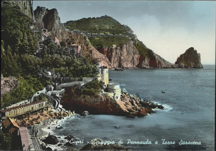 Capri Spiaggia di Pennaula e Torre Saracene