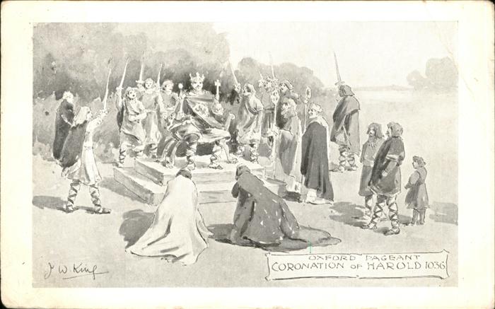 Oxford Oxfordshire Cordonation of Harold 1036 Kuenstlerkarte