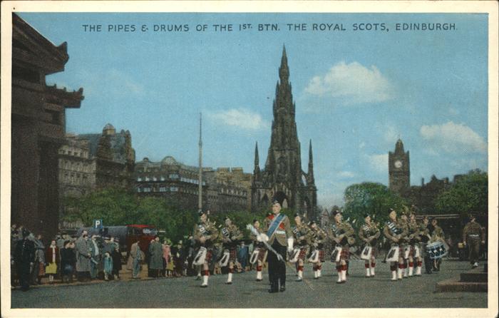 Edingburgh Grossbritannien Pipes Drums Royal Scots
