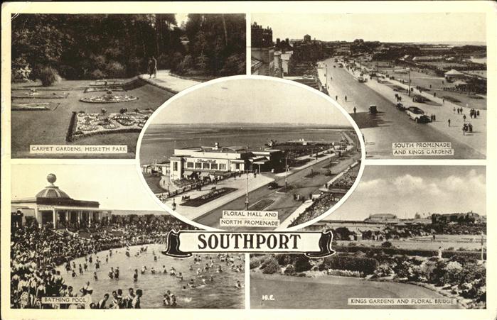 Southport UK Promenade Kings Gardens Floral Bridge