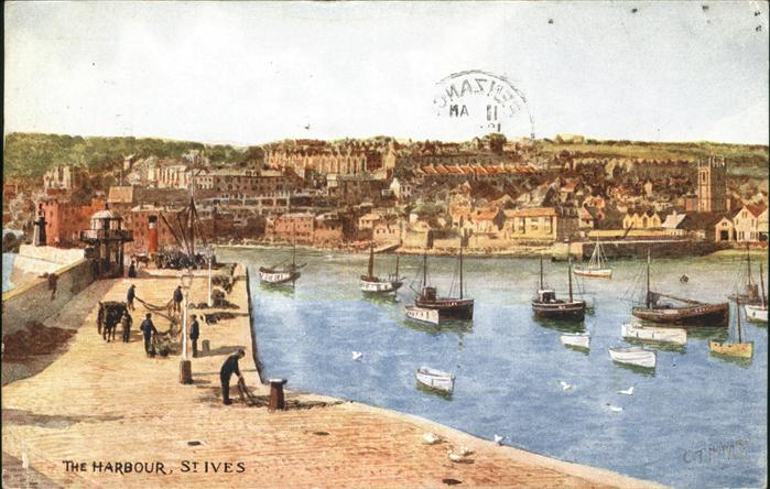 St Ives Penwith Harbour Kuenstlerkarte