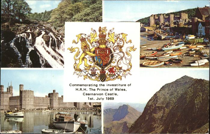 Wales Commemroating Wappen Caernarvon Castle