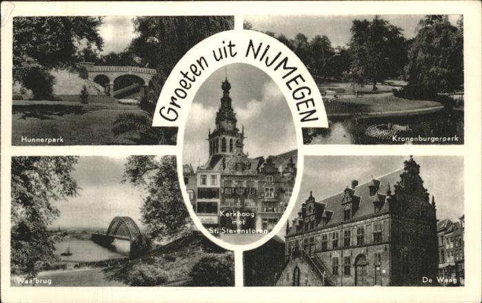 Nijmegen De Waag Kronenburgerpark Waalbrug Hunne