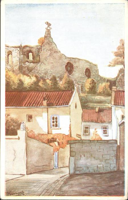 Valkenburg aan de Geul Gezicht op de Ruine Künstlerkarte