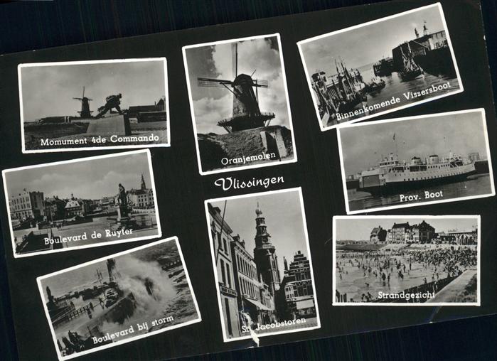 Vlissingen Prov. Boot Strandgezicht Oranjemolen