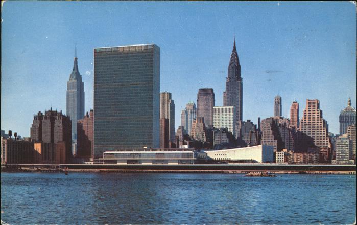 New York City Mid Manhatten Skyline from across the East River Empire State Buil