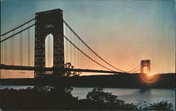 New York City Goerge Washington Bridge at sunset