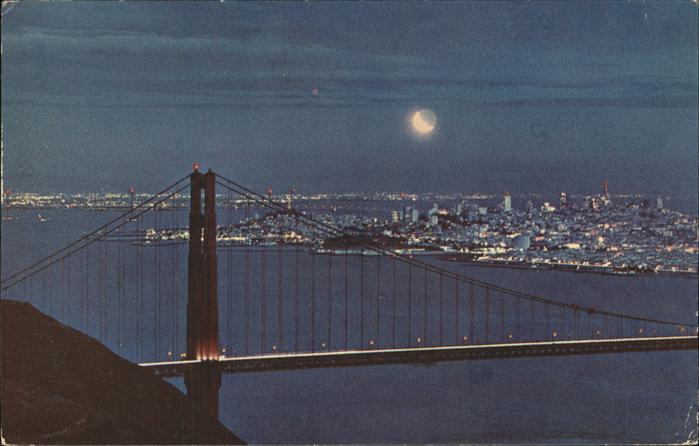 San Francisco California Golden Gate Bridge at night