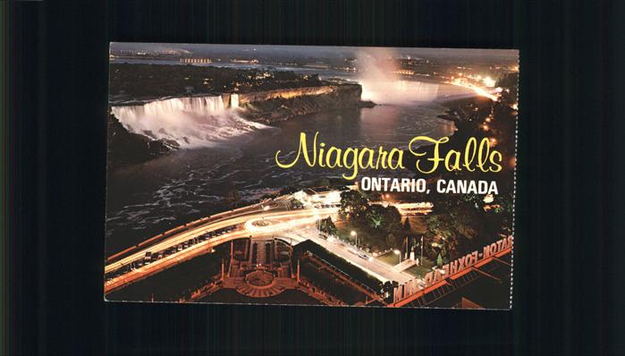 Ontario Canada Niagara Falls at night aerial view