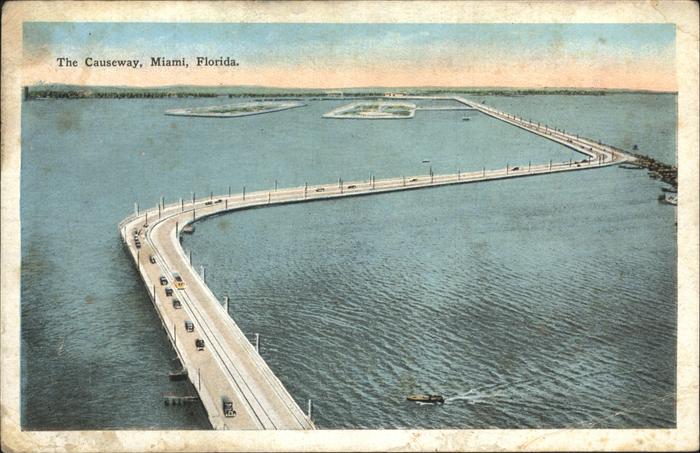 Miami Florida The Causeway aerial view