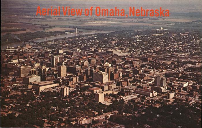 Omaha Nebraska Aerial view Missouri River Aksarben Bridge