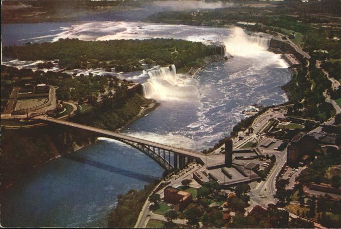 Niagara Falls Ontario Aerial panoramic view Rainbow Bridge