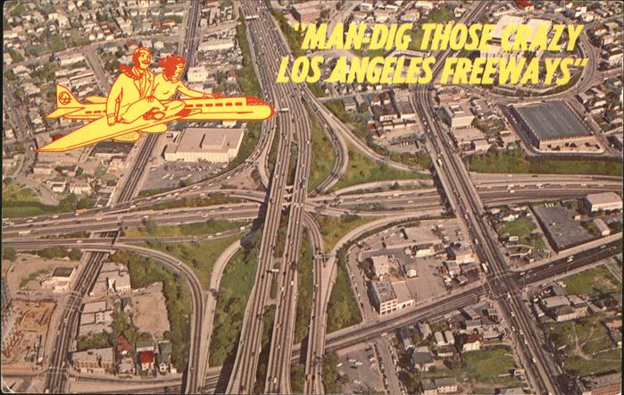 Los Angeles California Freeway System aerial view