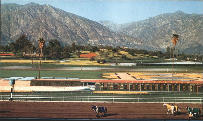 Arcadia California Santa Anita Race Track Horse Racing San Gabriel Mountains