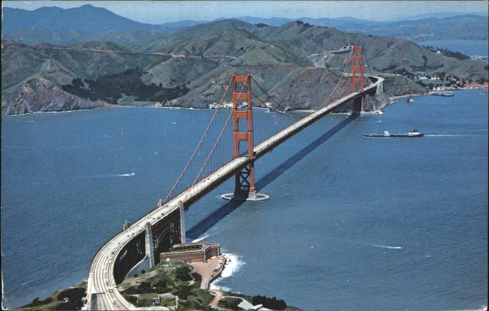 San Francisco California Golden Gate Bridge aerial view