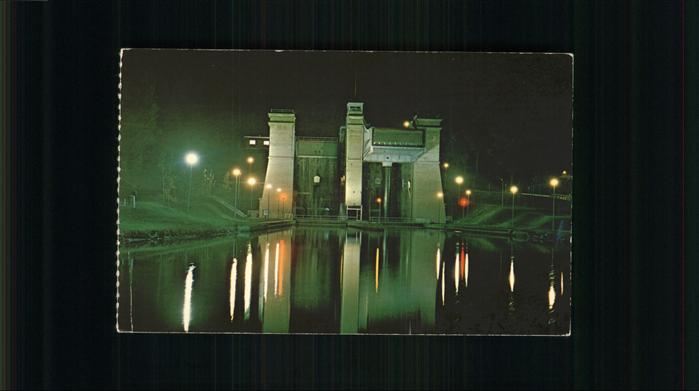 Peterborough Ontario Night view of World s highest Lift Lock Schiffshebewerk