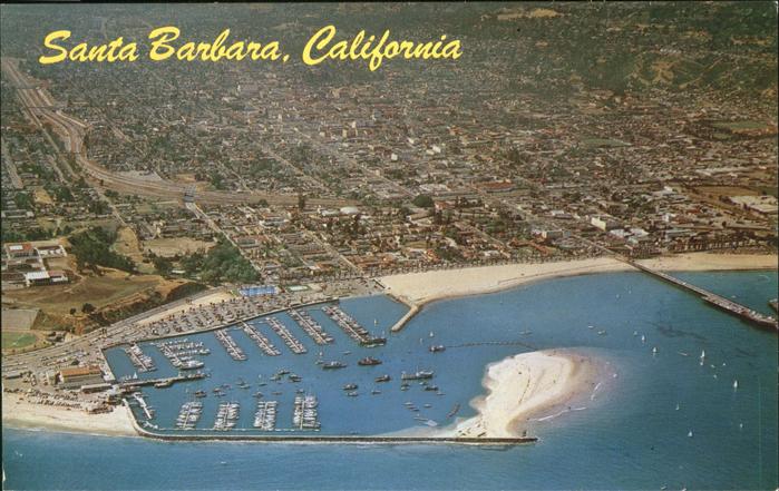 Santa Barbara California Port for Sailing Ships Beach aerial view