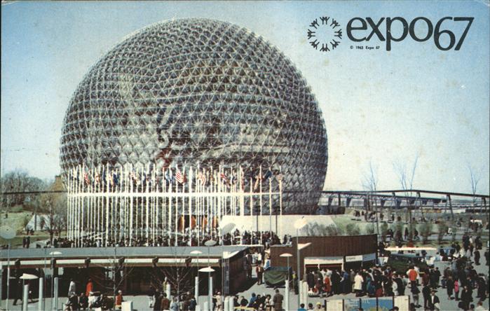 Montreal Quebec Expo 67 Pavillon des Etas Unis Sphere geodesique transparente Il