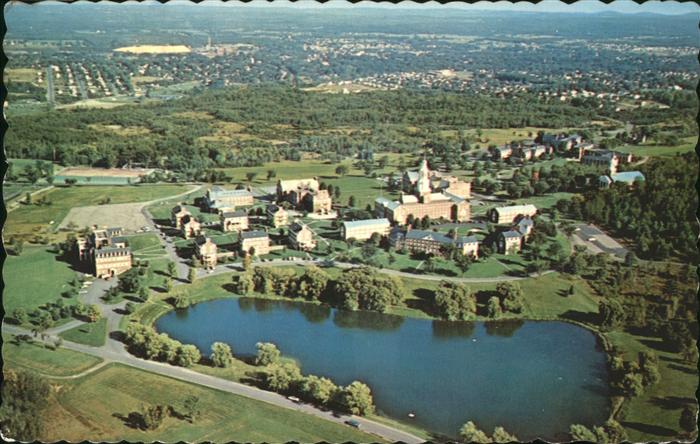 Waterville Maine Colby College Lake aerial view