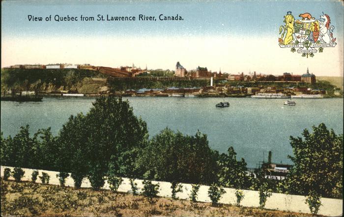 Quebec View from St. Lawrence River Laval University Chateau Frontenac remparts