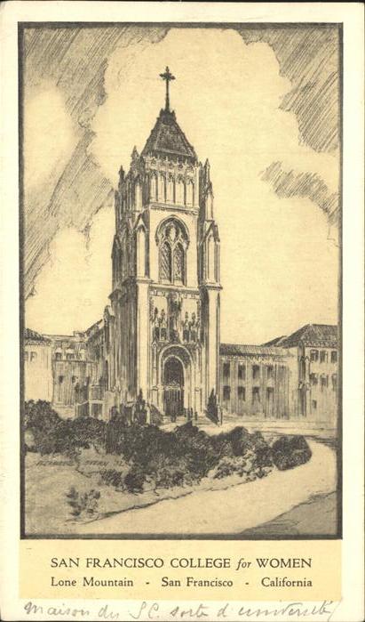 San Francisco California College for Women Lone Mountain Illustration Kuenstlerk