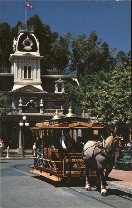 Disney Walt Horse drawn streetcar down Main Street