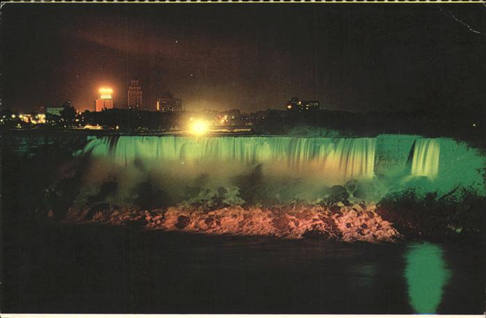 Niagara Falls Ontario American Falls illuminated