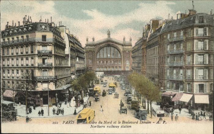 Paris La Gare Nord et le Boulevard Denain