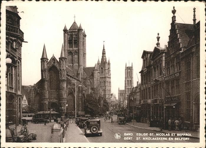 Gent Gand Flandre Eglise St.Nicolas et Beffroi