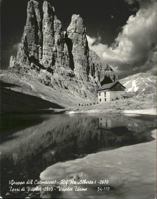 Dolomiten Gruppo del Catinaccio Rifugio Re Alberto Torri di Vajolet Berghuette B