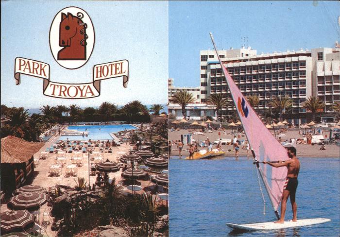 Tenerife Park Hotel Troya Swimming Pool Windsurfing Wassersport Playa de Las Ame
