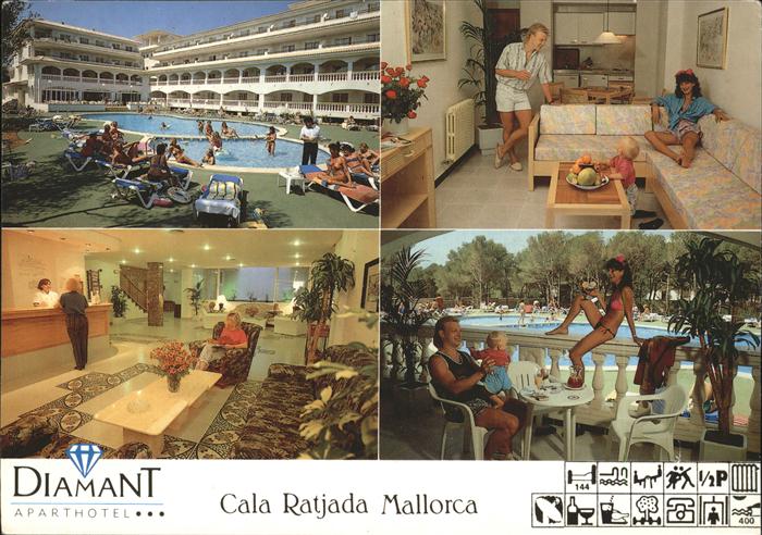 Cala Ratjada Mallorca Aparthotel Diamant Empfangshalle Swimming Pool Terrasse