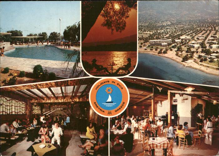 Eretria Evia Hotel Resort Evia Swimming Pool Restaurant Sonnenuntergang Abendsti