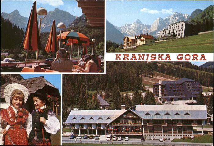 Kranjska Gora Hotel Lek Hotel Alpina Terrasse Alpenpanorama Kinder Trachten