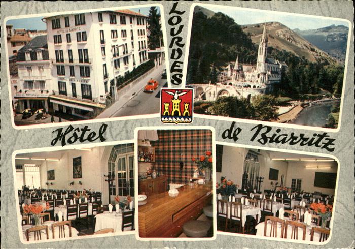 Lourdes Hautes Pyrenees Hotel de Biarritz Restaurant Eglise