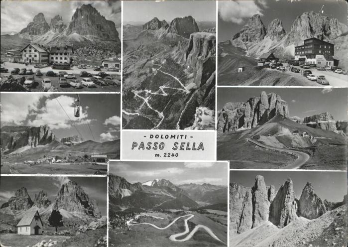 Passo Sella Sellajoch Pass Strasse Berghotel Restaurant Kapelle Dolomiten