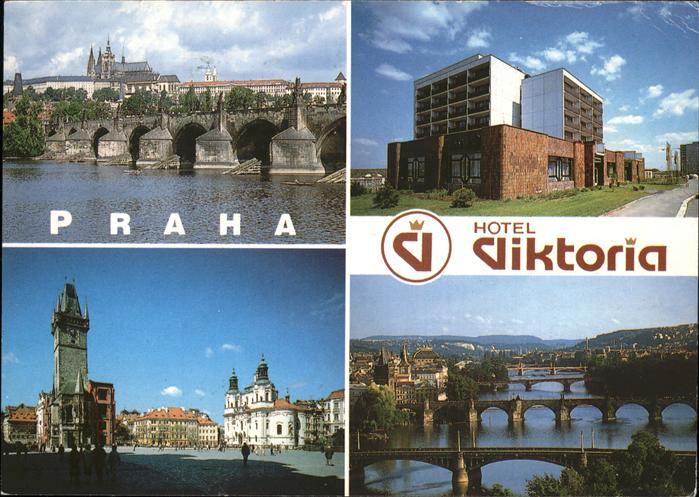 Praha Prahy Prague Hotel Viktoria Moldau Bruecke Burg Rathaus Altstadt