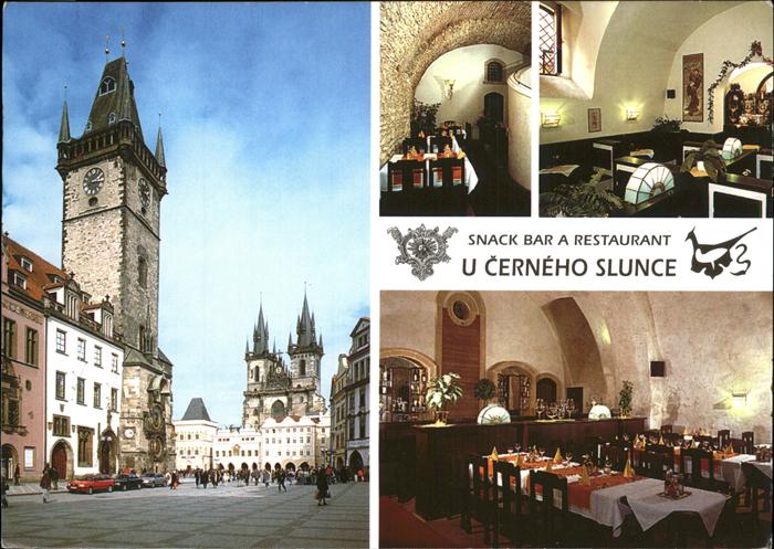 Praha Prahy Prague Snack Bar Restaurant Cerneho Slunce Rathaus