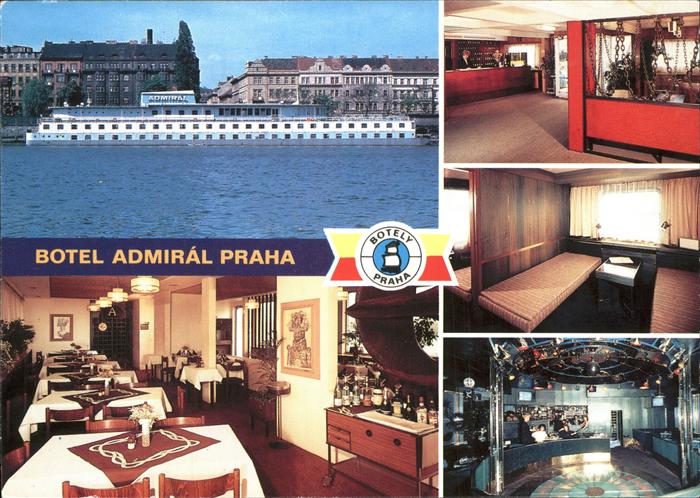 Praha Prahy Prague Botel Admiral Moldau Schiffshotel Restaurant