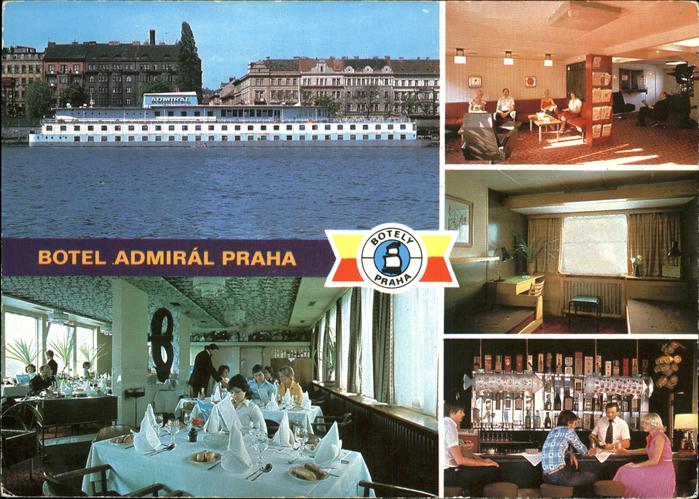 Praha Prahy Prague Botel Admiral Schiffshotel Restaurant Moldau