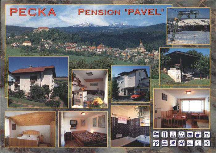 Pecka Gesamtansicht Burg Pension Pavel Skilift