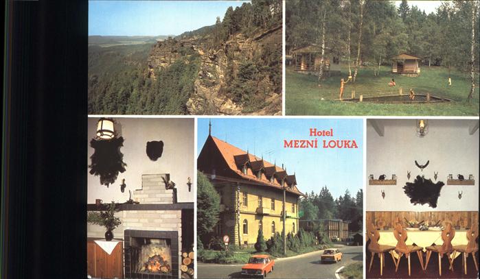 Hrensko Hotel Mezni Louka Restaurant Kaminzimmer Park