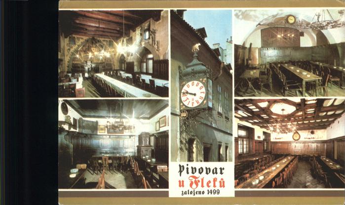 Praha Prahy Prague Pivovar U Fleku historische Brauerei Gaststaette