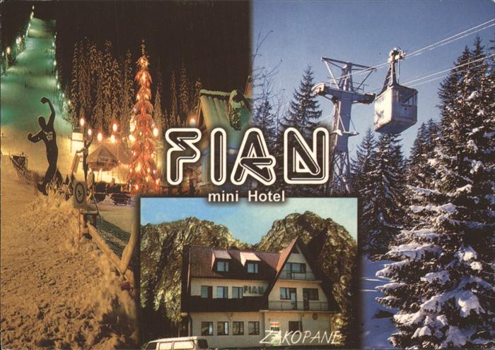 Zakopane Mini Hotel Fian Wintersportplatz Seilbahn Christbaum