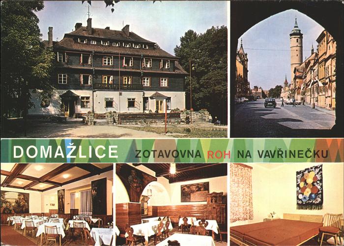 Domazlice Zotavovna Restaurant Erholungsheim Strassenpartie Turm