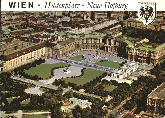 Wien Heldenplatz Neue Hofburg Wappen Fliegeraufnahme