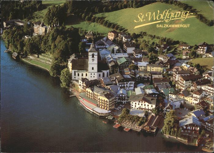 St Wolfgang Wolfgangsee Hotel Weisses Roessl Kirche Fliegeraufnahme