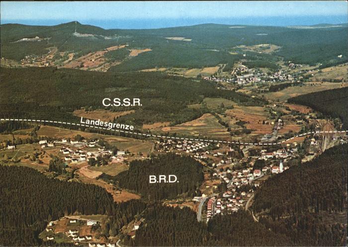 Eisenstein Zelezna Ruda mit Blick auf bayerisch tschechische Grenze Fliegeraufna