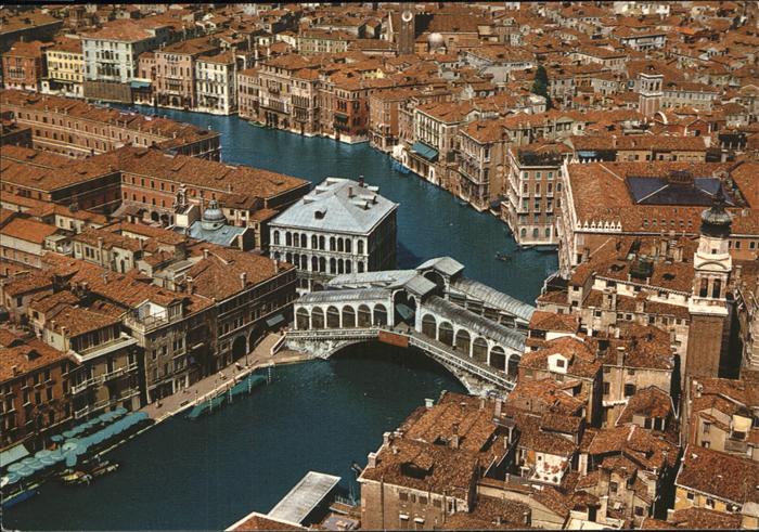 Venezia Venedig Veduta aerea del Canal Grande e Ponte di Rialto