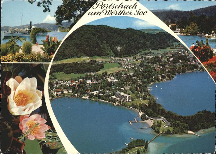 Poertschach Woerthersee Panorama am Woerthersee Fliegeraufnahme